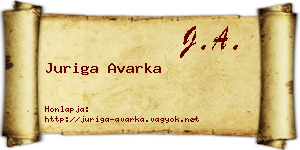 Juriga Avarka névjegykártya